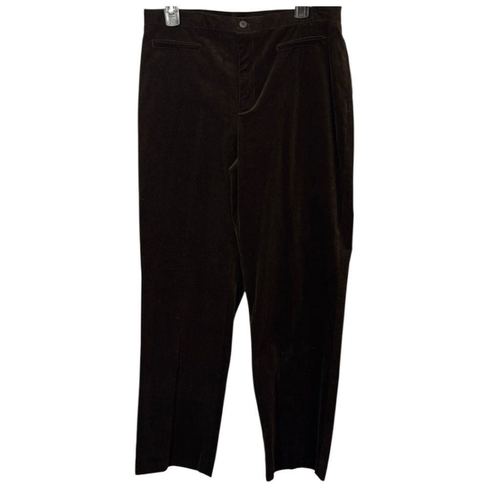 Rafaella Pants Brown‎ Stretch Velveteen Straight Leg in Size 12  NWT
